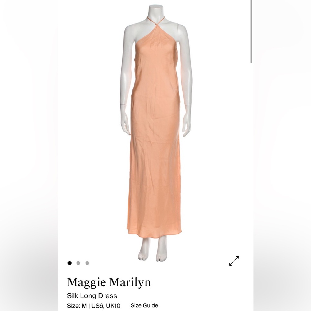 Maggie Marilyn 100% Silk Dress in Peach